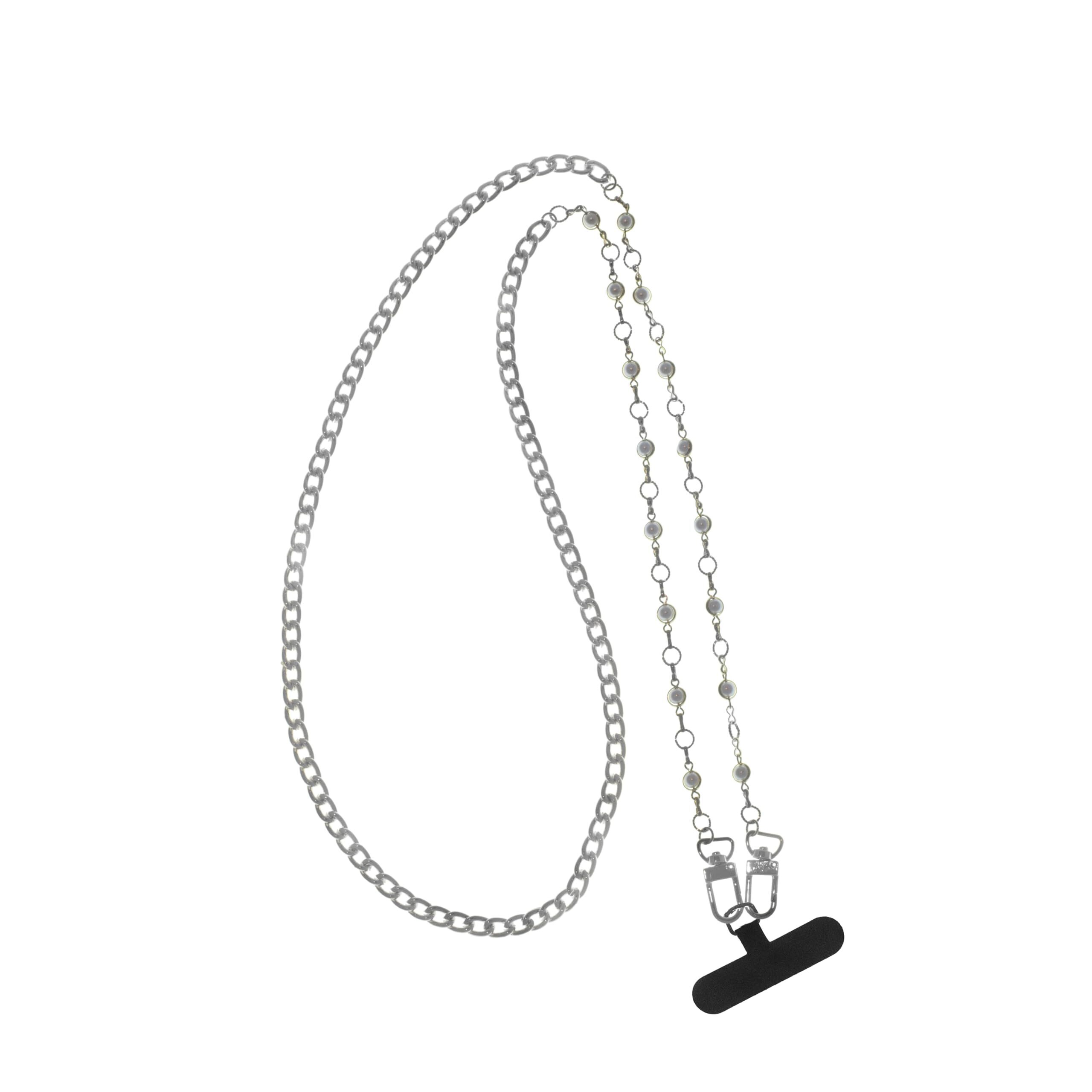 6228 Crossbody Chain Pearl Link, White